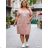 Summer dress oval short sleeve women's oversized (50/52/54 ONE SIZE) ITALIAN FASHION IM425011