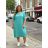Summer dress oval short sleeve women's oversized (50/52/54 ONE SIZE) ITALIAN FASHION IM425011