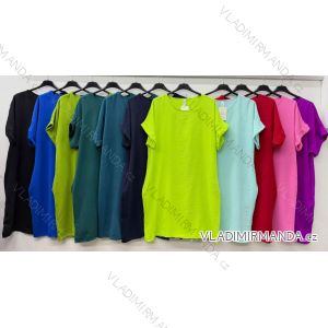Summer dress oval short sleeve women's oversized (50/52/54 ONE SIZE) ITALIAN FASHION IM425011