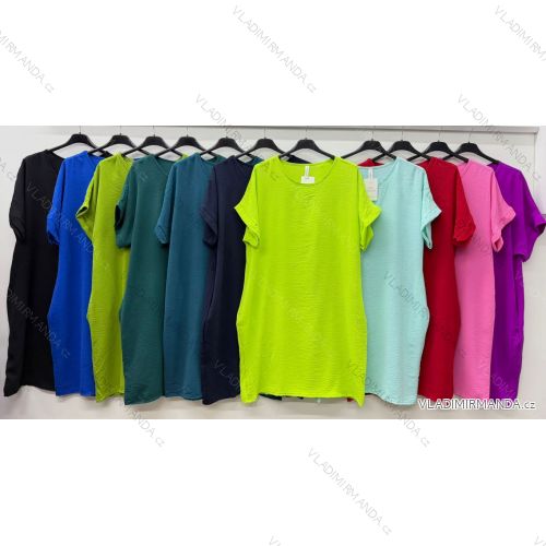 Summer dress oval short sleeve women's oversized (50/52/54 ONE SIZE) ITALIAN FASHION IM425011