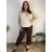 Summer dress oval short sleeve women's oversized (50/52/54 ONE SIZE) ITALIAN FASHION IM425011
