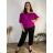 Summer dress oval short sleeve women's oversized (50/52/54 ONE SIZE) ITALIAN FASHION IM425011 50/52/54 růžová fuchsiová