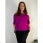 Summer dress oval short sleeve women's oversized (50/52/54 ONE SIZE) ITALIAN FASHION IM425011 50/52/54 růžová fuchsiová