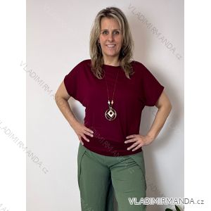 Summer dress oval short sleeve women's oversized (50/52/54 ONE SIZE) ITALIAN FASHION IM425011