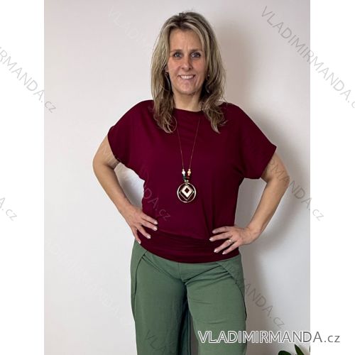 Summer dress oval short sleeve women's oversized (50/52/54 ONE SIZE) ITALIAN FASHION IM425011