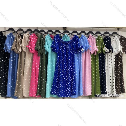 Women's short sleeve summer dress (S/M/L ONE SIZE) ITALIAN FASHION IMC26006