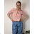 Women's elegant party long sleeve dress (S/M ONE SIZE) ITALIAN FASHION IM322282   Old-pink
   S/M