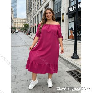 Summer dress oval short sleeve women's oversized (50/52/54 ONE SIZE) ITALIAN FASHION IM425011