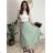 Women's Long Chiffon Short Sleeve Dress (S/M ONE SIZE) ITALIAN FASHION IMWGS231048 S / M / L pink
