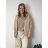Women's Oversized Knitted Long Sleeve Sweater (S/M ONE SIZE) ITALIAN FASHION IMSN2416125  beige