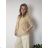 Women's Oversized Knitted Long Sleeve Sweater (S/M ONE SIZE) ITALIAN FASHION IMSN2416125  beige