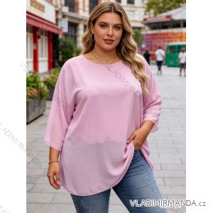 Summer dress oval short sleeve women's oversized (50/52/54 ONE SIZE) ITALIAN FASHION IM425011