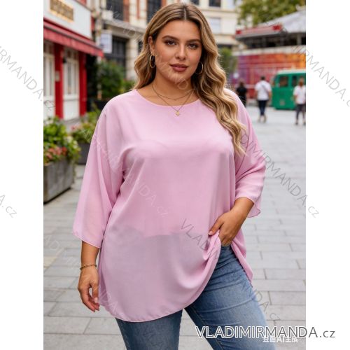 Summer dress oval short sleeve women's oversized (50/52/54 ONE SIZE) ITALIAN FASHION IM425011