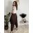 Women's Elegant Oversize Long Sweatpants (S/M/L ONE SIZE) ITALIAN FASHION IMD23634 beige M/L/XL