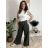 Women's Summer Long Harem Pants (42/44/46 ONE SIZE) ITALIAN FASHION IM424361 S / M / L black