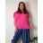 Elegant trousers with belt for women (S/M/L ONE SIZE) ITALIAN FASHION IM425057 50/52/54 růžová lososová