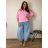 Summer dress oval short sleeve women's oversized (50/52/54 ONE SIZE) ITALIAN FASHION IM425011
