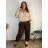 Summer dress oval short sleeve women's oversized (50/52/54 ONE SIZE) ITALIAN FASHION IM425011  dark brown