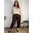 Summer dress oval short sleeve women's oversized (50/52/54 ONE SIZE) ITALIAN FASHION IM425011  dark brown