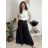 Elegant trousers with belt for women, oversized (44/46/48 ONE SIZE) ITALIAN FASHION IM425557 black S / M / L