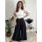 Elegant trousers with belt for women, oversized (44/46/48 ONE SIZE) ITALIAN FASHION IM425557 black S / M / L