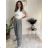 Women's Oversized Knitted Long Sleeve Sweater (S/M ONE SIZE) ITALIAN FASHION IMSN2416125 S / M / L white