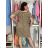 Women's short sleeve summer dress (S/M/L ONE SIZE) ITALIAN FASHION IMC26006  Dark beige