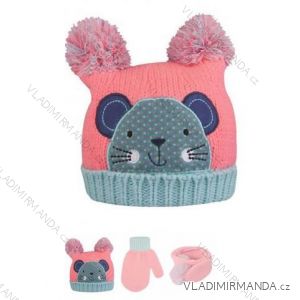 Set winter hat + gloves + baby scarf (48-50) YO! CZ-137

