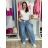 Women's long jeans with belt (XS-XL) MOG25096R S blue
