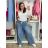 Women's long jeans with belt (XS-XL) MOG25096R S blue