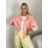 Women's Long Sleeve Jacket (S/M ONE SIZE) ITALIAN FASHION IMWB232761 S / M / L růžová lososová