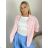 Women's Long Sleeve Jacket (S/M ONE SIZE) ITALIAN FASHION IMWB232761 S / M / L růžová lososová