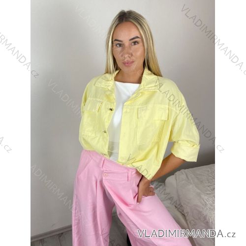 Women's Long Sleeve Jacket (S/M ONE SIZE) ITALIAN FASHION IMWB232761 S / M / L žlutá