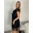 Women's Lace Cotton Short Sleeve Dress (S/M ONE SIZE) ITALIAN FASHION IMM23M7267 S/M white