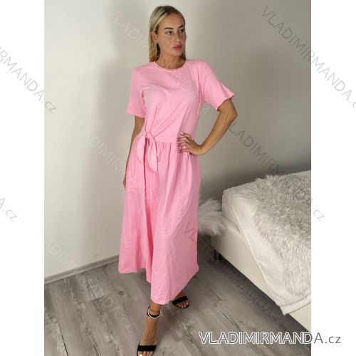Women's Long Sleeve Shirt Dress (S/M ONE SIZE) ITALIAN FASHION IMWGM23447 M/L/XL pink
