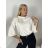 Women's 3/4 Long Sleeve Knitted Sweater (S/M/L ONE SIZE) ITALIAN FASHION IMM24M5986-1 -   white -   S/M/L