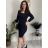 Women's Elegant Long Sleeve Dress (S/M ONE SIZE) ITALIAN FASHION IMM23M6062 dark blue XL