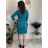 Women's Elegant Long Sleeve Dress (S/M ONE SIZE) ITALIAN FASHION IMM23M6062 Dark turquoise S