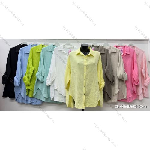 Summer dress oval short sleeve women's oversized (50/52/54 ONE SIZE) ITALIAN FASHION IM425011