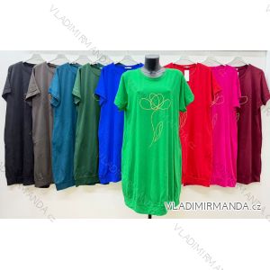 Summer dress oval short sleeve women's oversized (50/52/54 ONE SIZE) ITALIAN FASHION IM425011