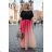 Women's Plus Size Long Maxi Long Short Sleeve Dress (2XL/3XL/4XL ONE SIZE) ITALIAN FASHION IMD23020