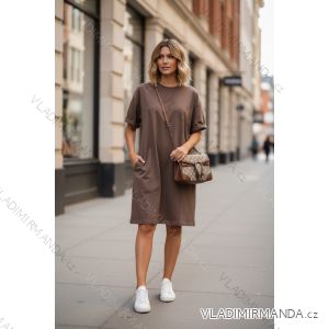 Classic casual summer short sleeve women's dress (48/50/52 ONE SIZE) ITALIAN FASHION IMD26064