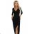 Šaty elegantní dlouhé zavinovací výstřih dámské (XS-XL) Polská moda NMC-404-13/DR black M