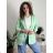 Women's Long Roll Up Sleeve Lined Jacket (S/M ONE SIZE) ITALIAN FASHION IM423JANE
