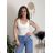 Summer T-shirt womens (uni SL) ITALIAN Fashion IMD20358 white S / M