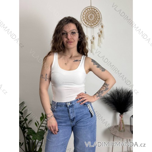 Summer T-shirt womens (uni SL) ITALIAN Fashion IMD20358 white S / M