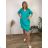 Summer dress oval short sleeve women's oversized (50/52/54 ONE SIZE) ITALIAN FASHION IM425011