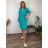 Summer dress oval short sleeve women's oversized (50/52/54 ONE SIZE) ITALIAN FASHION IM425011