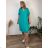 Summer dress oval short sleeve women's oversized (50/52/54 ONE SIZE) ITALIAN FASHION IM425011