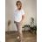 Summer dress oval short sleeve women's oversized (50/52/54 ONE SIZE) ITALIAN FASHION IM425011  light beige